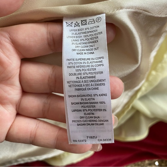 French Connection Strapless Yellow Tiered Dress Size 6 - Picture 8 of 9